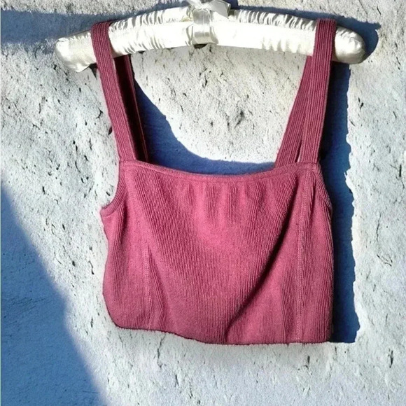 Zara berry ribbed  crop top/bra S - Picture 1 of 5